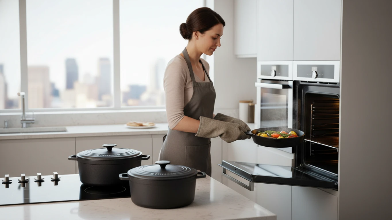 Desempenho uniforme em panelas adaptadas para cozinha